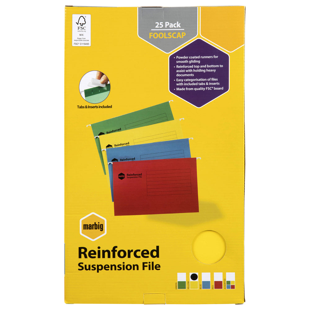 8100255-25pc-marbig-foolscap-suspension-file-w-tab-insert-yellow