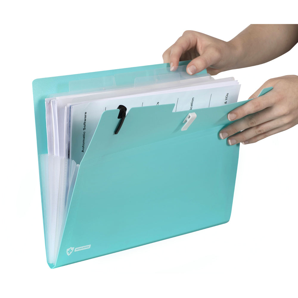 9016001-marbig-pro-antimicrobial-6-pocket-a4-expanding-file-blue