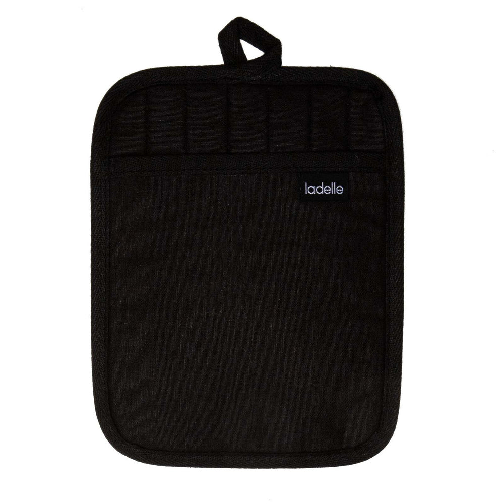 41486-02-2pk-ladelle-lennox-cotton-poly-silicone-24-5cm-rectangular-pot-holder-black