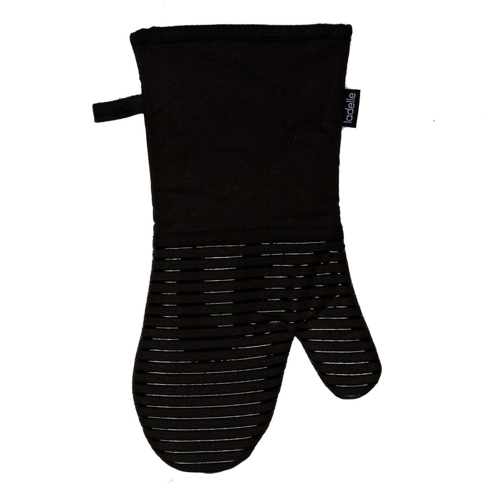 41487-02-ladelle-lennox-cotton-poly-silicone-18x36cm-oven-mitt-black