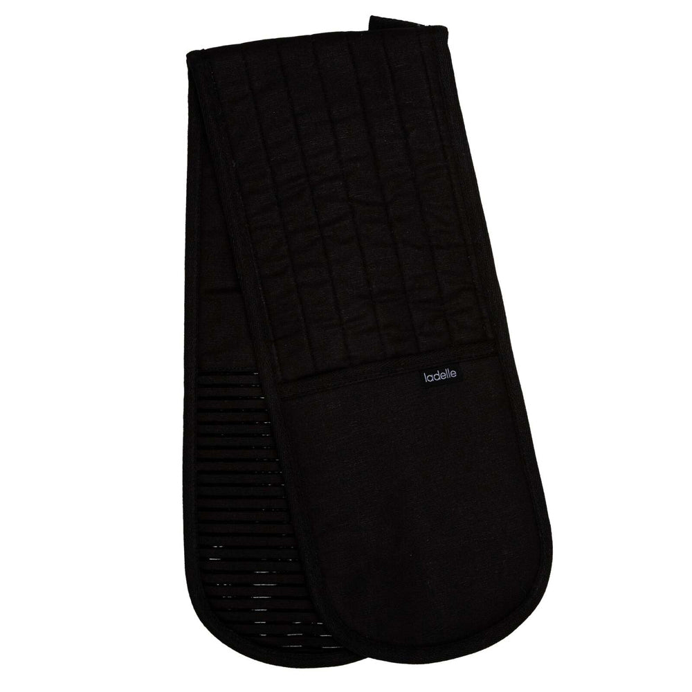 41488-02-ladelle-lennox-cotton-poly-silicone-18x94cm-double-oven-mitt-black