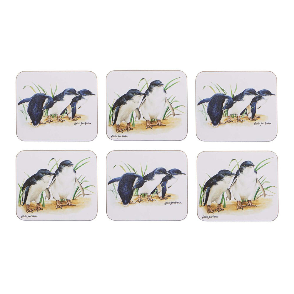 521812-6pk-ashdene-australian-birds-11cm-penguins-hardboard-cork-coaster-square