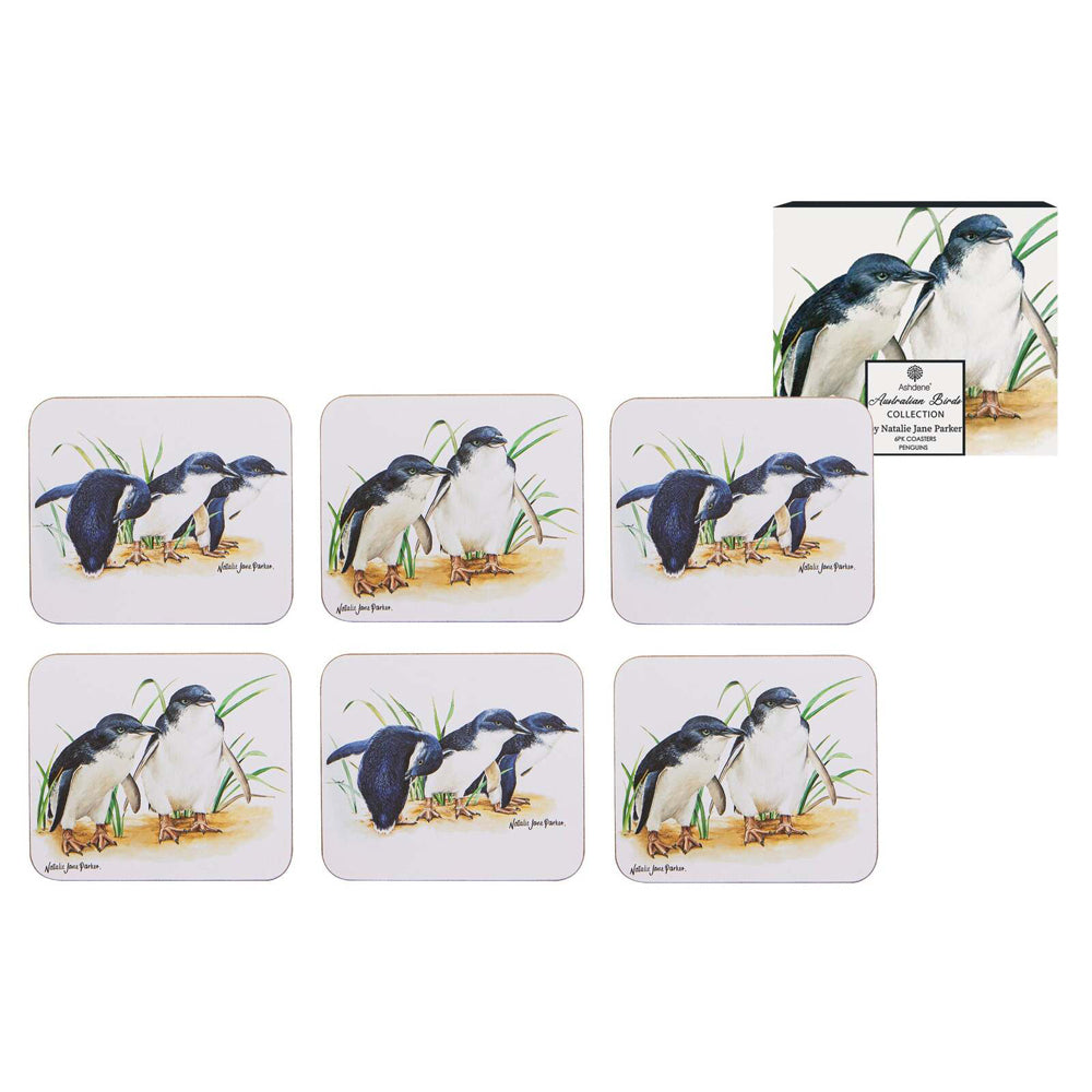 521812-6pk-ashdene-australian-birds-11cm-penguins-hardboard-cork-coaster-square