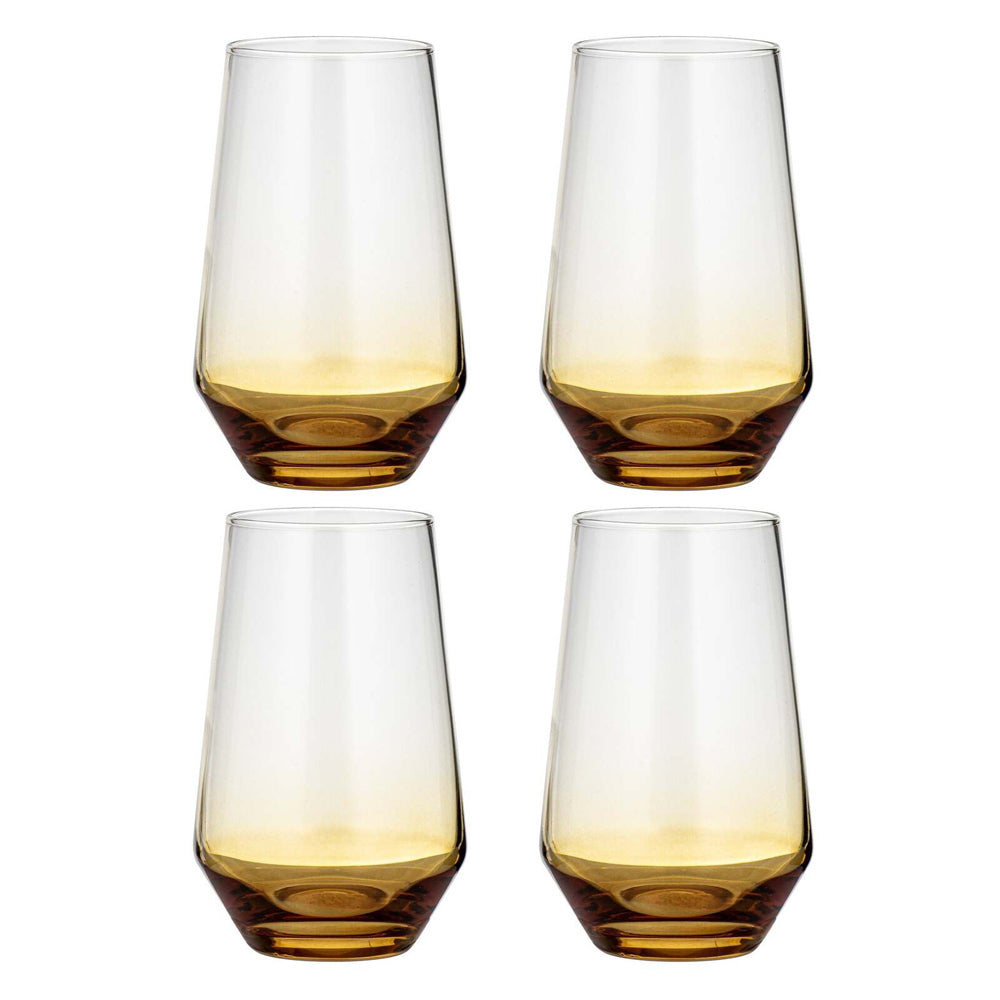 60795-4pk-ladelle-prism-400ml-highball-tumbler-drinkware-set-amber