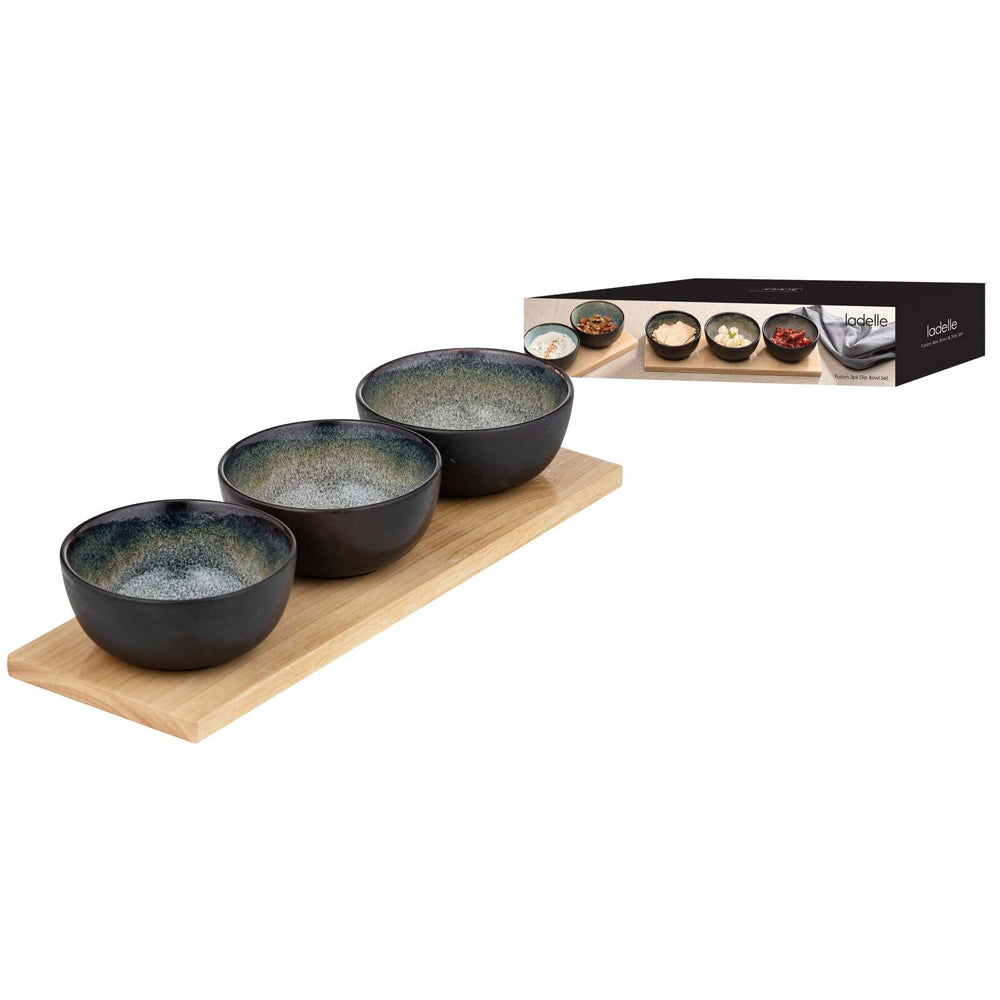 60870-4pc-ladelle-fusion-stoneware-oak-bowl-tray-set-round-mocha