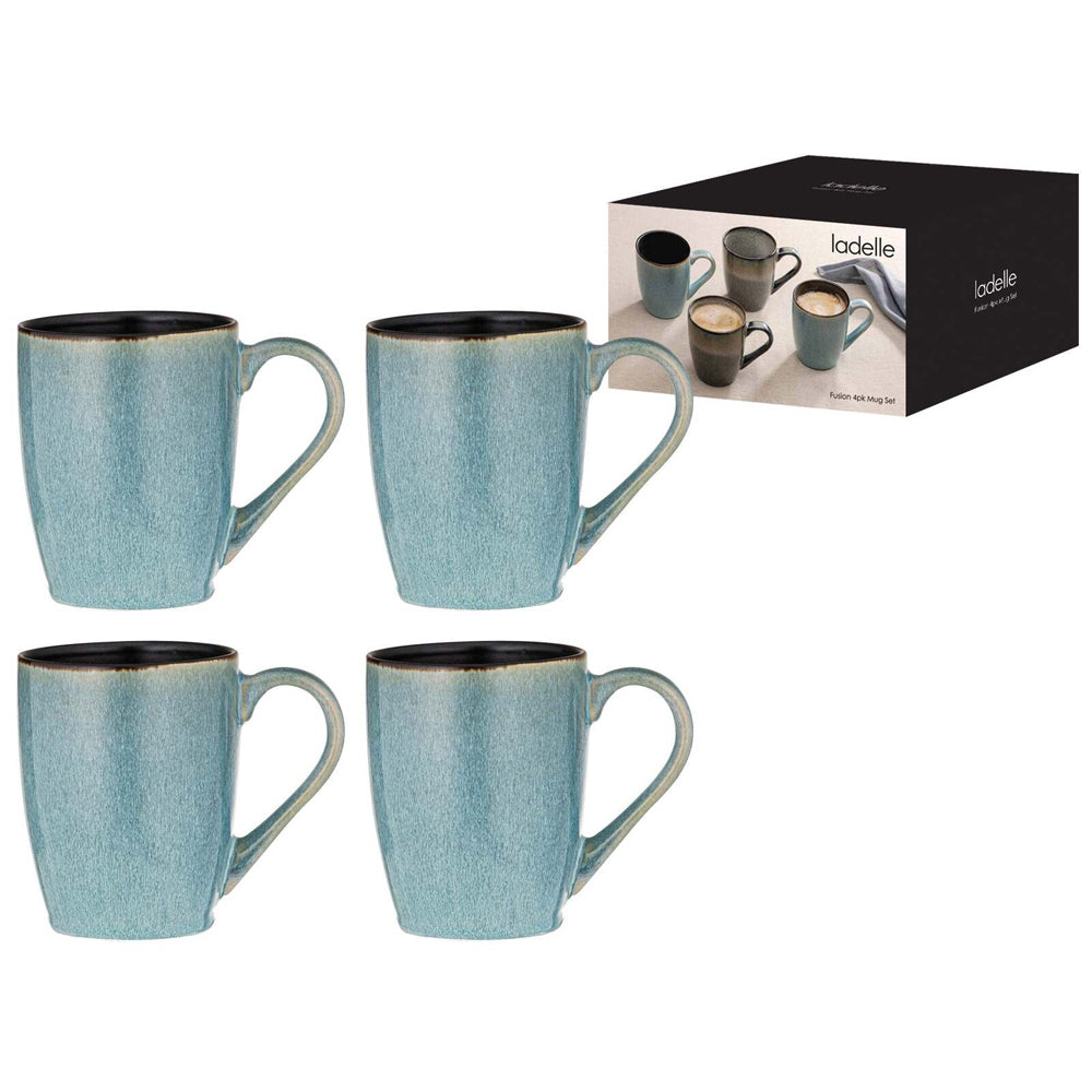 60871-4pk-ladelle-fusion-stoneware-10-5cm-390ml-mug-teal