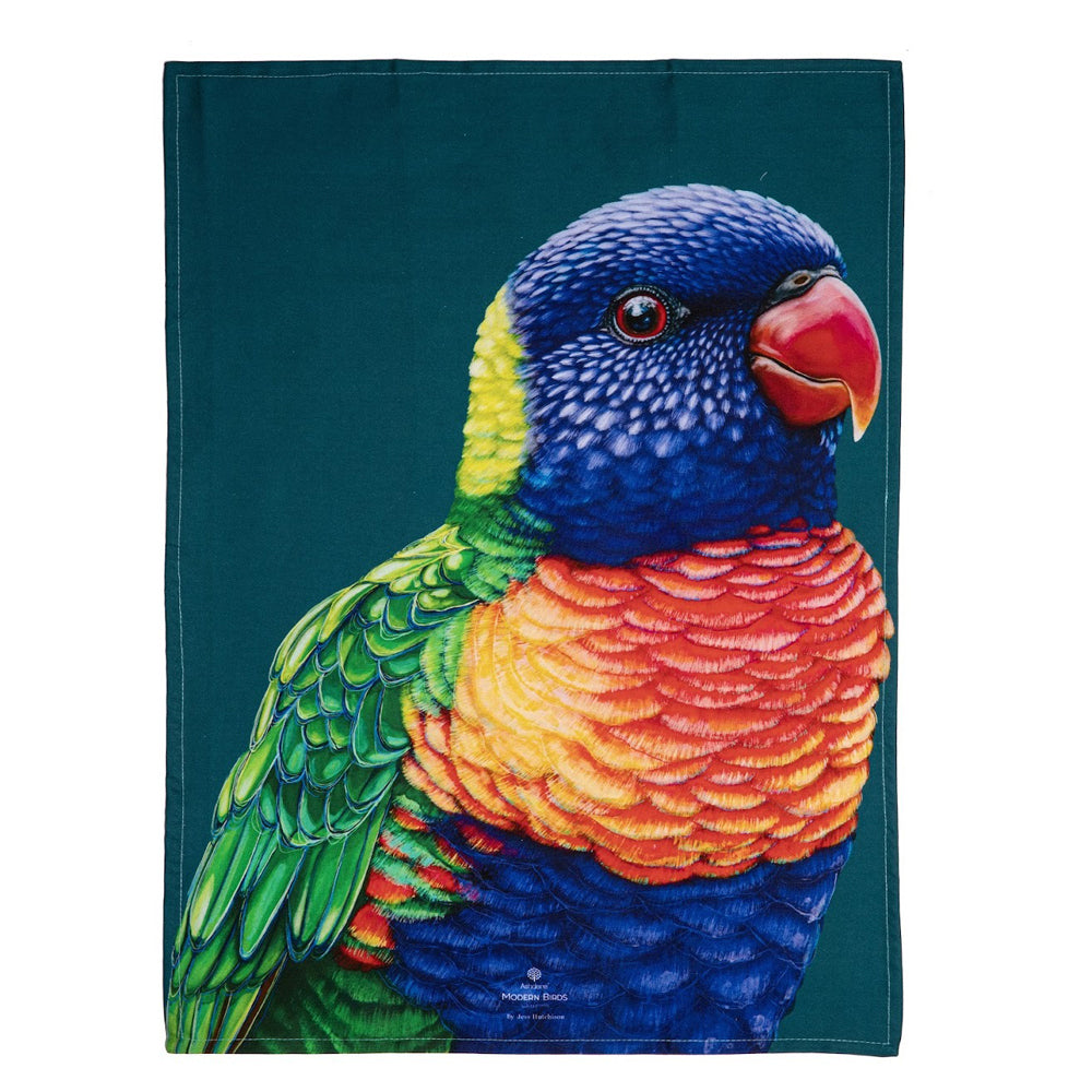 521870-ashdene-cotton-70x50cm-modern-birds-rainbow-lorikeet-kitchen-towel