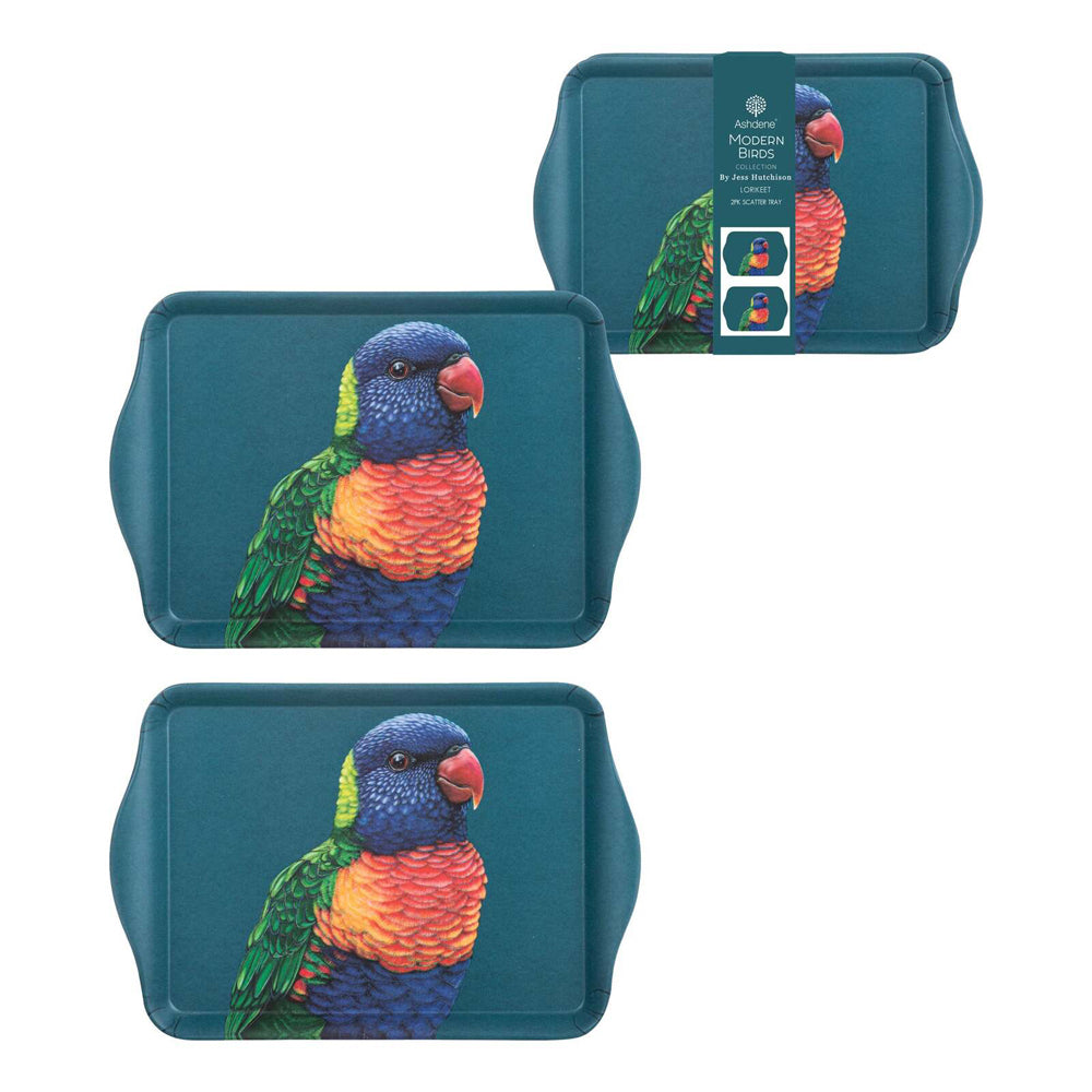 521876-2pk-ashdene-matte-melamine-modern-birds-rainbow-lorikeet-21cm-scatter-tray