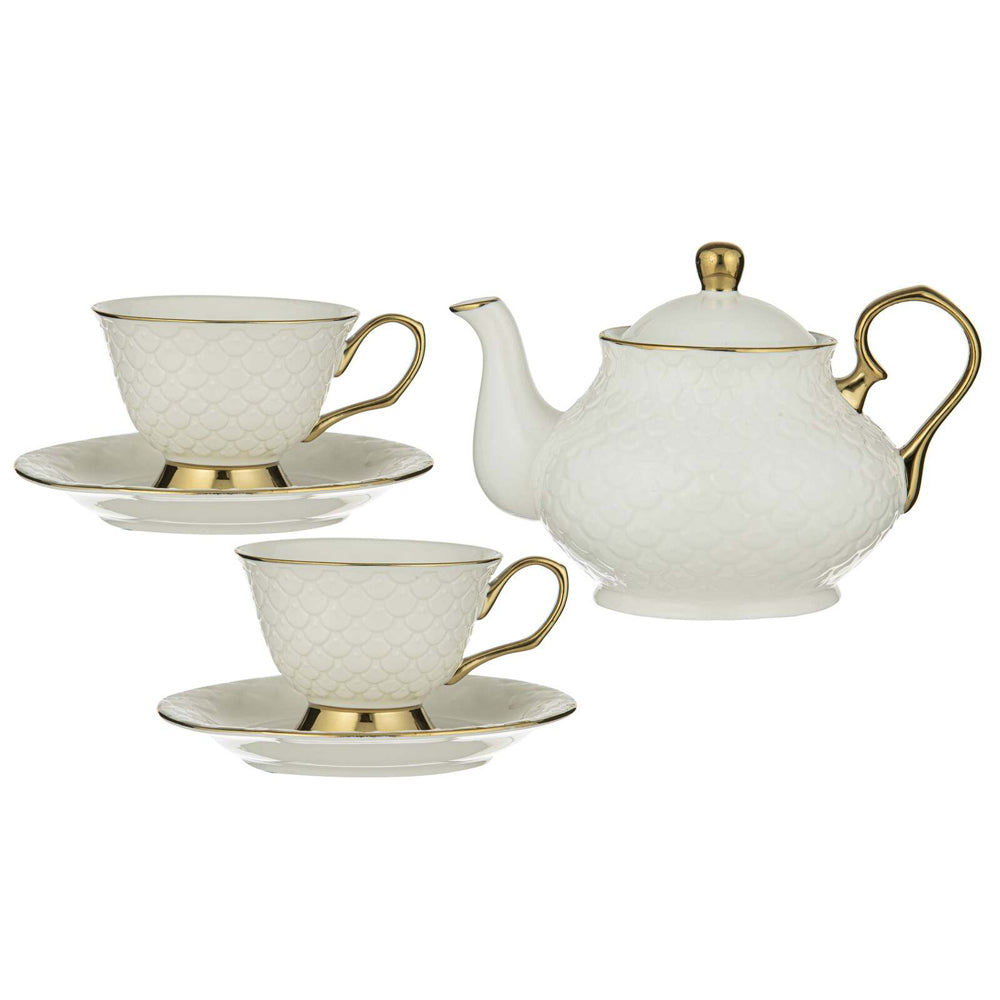 521905-ashdene-new-bone-china-ripple-teapot-2-teacup-set-white