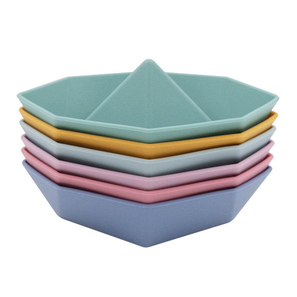 4230392-6pk-playground-10-5cm-origami-silicone-bath-boats-toy
