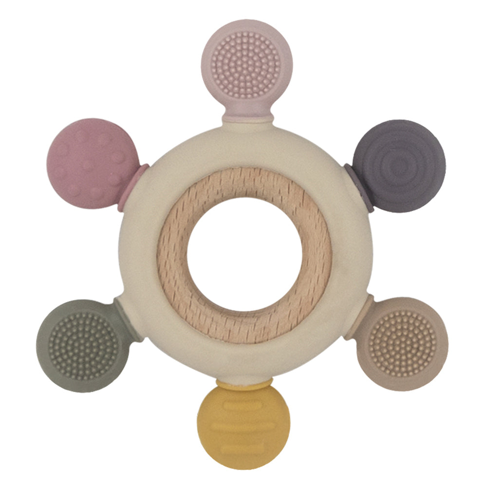 4236106-playground-multi-surface-baby-11cm-silicone-wood-teething-wheel-3m-rose