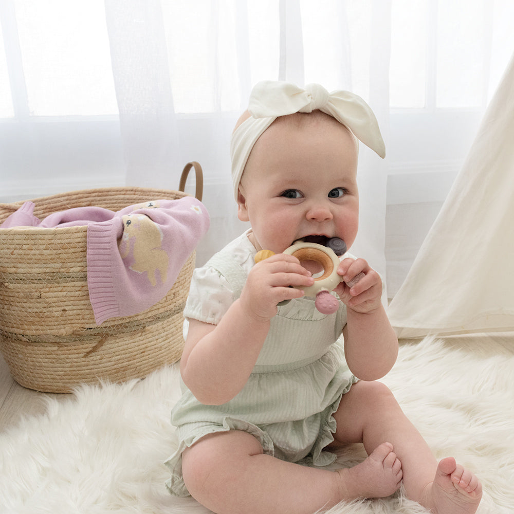 4236106-playground-multi-surface-baby-11cm-silicone-wood-teething-wheel-3m-rose