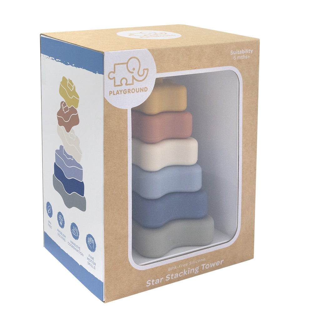 4237104-playground-13cm-silicone-star-stacking-tower-baby-toy-6m