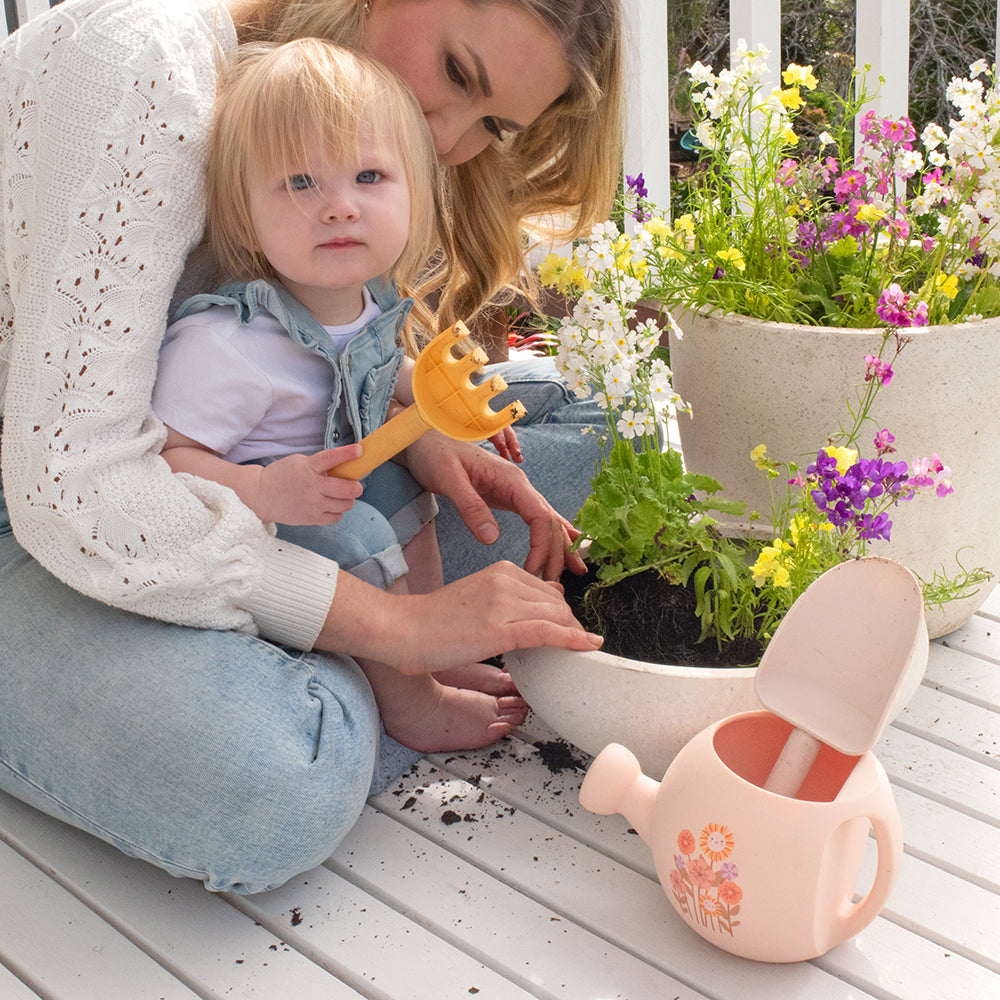 4238391-3pc-playground-my-first-garden-watering-can-rake-spade-set-toy-pink-flowers