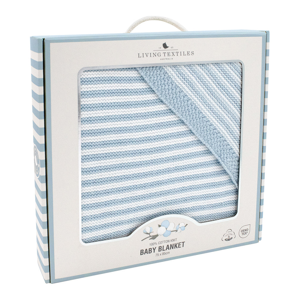 4322844-living-textiles-baby-85cm-cotton-knitted-stripe-blanket-blue-white