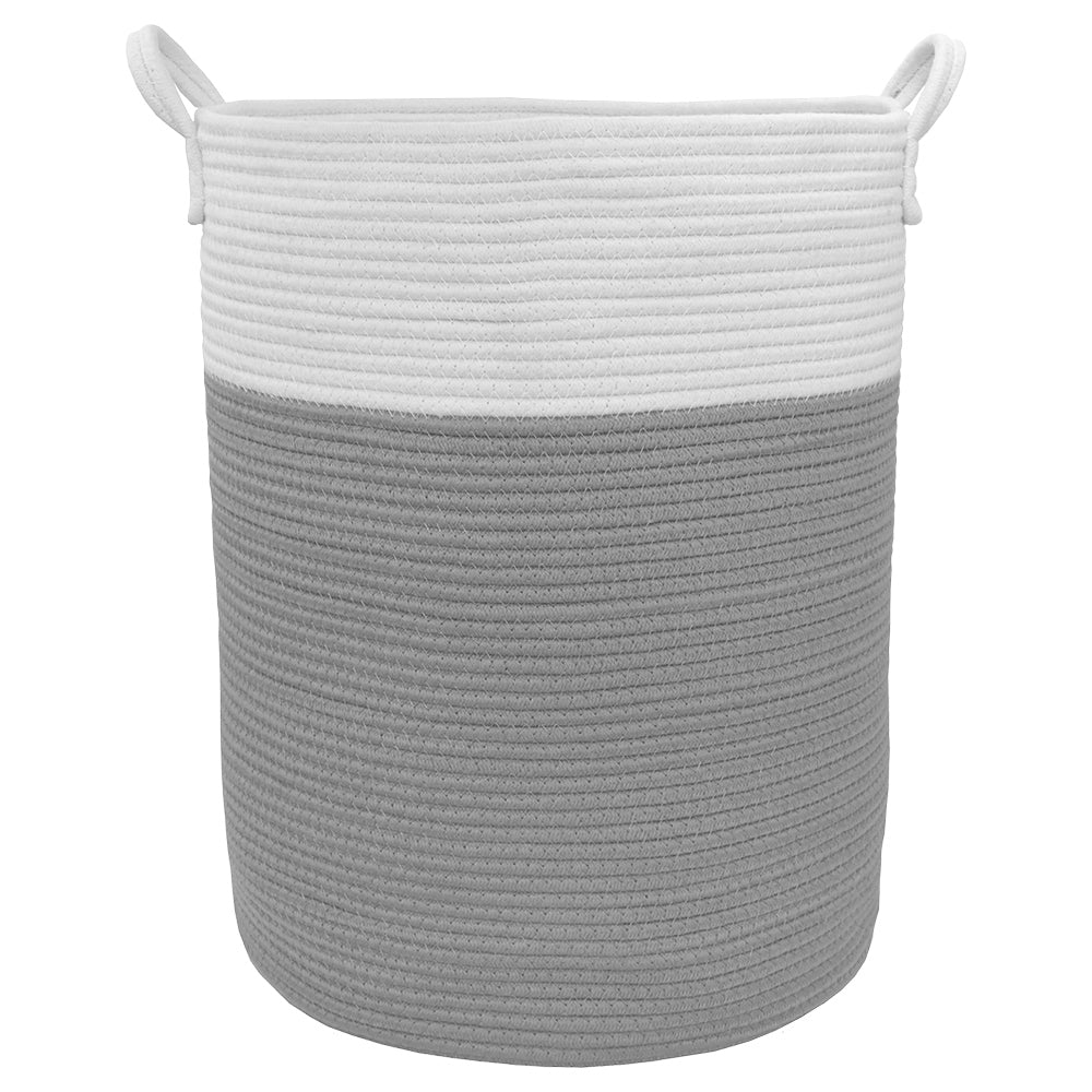 6610847-living-textiles-50cm-cotton-rope-hamper-large-white-grey