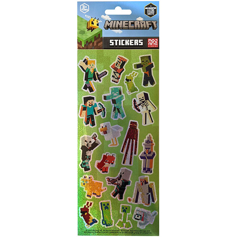 442-006596-3pk-minecraft-kids-children-hologram-fun-sticker-sheets-3y