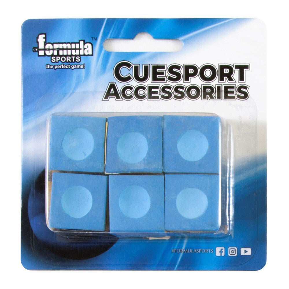 6pc Pioneer Cue Chalk Accessory For Billiards/Pool - Blue