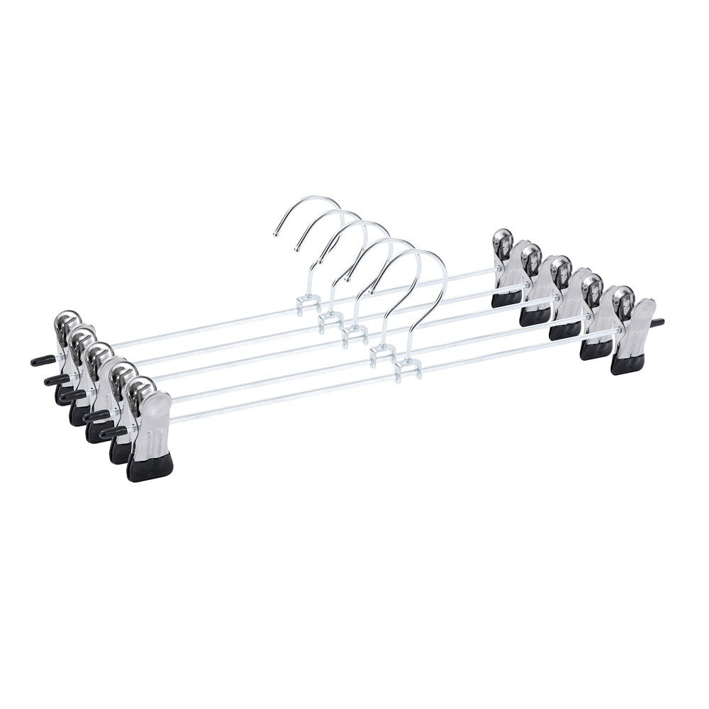 37451-5pc-boxsweden-durable-metal-35cm-adjustable-pants-skirt-clip-hangers-silver