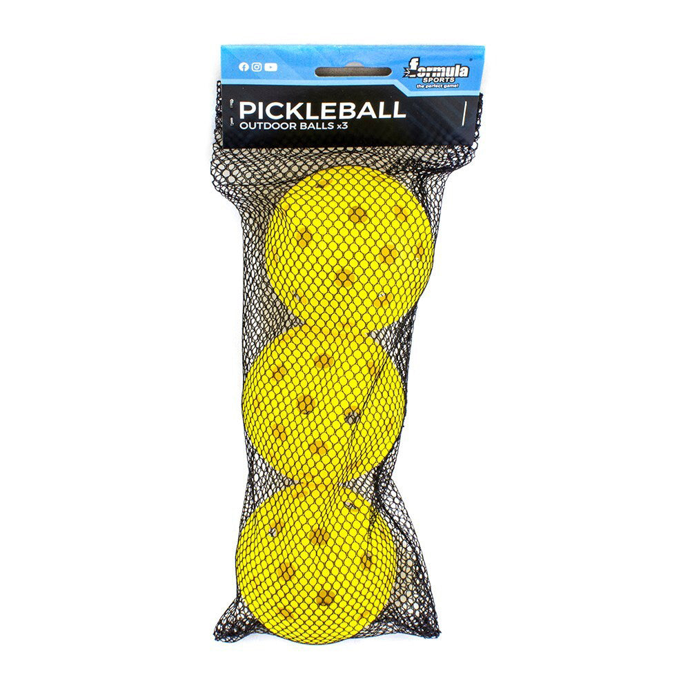 3pc Formula Sports Pickleball Outdoor Balls - Yellow