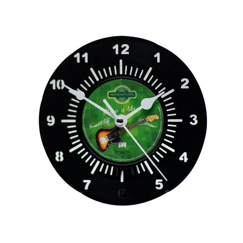 3385005-yesterday-s-vinyl-deskclock-guitar-music-is-life-18cm