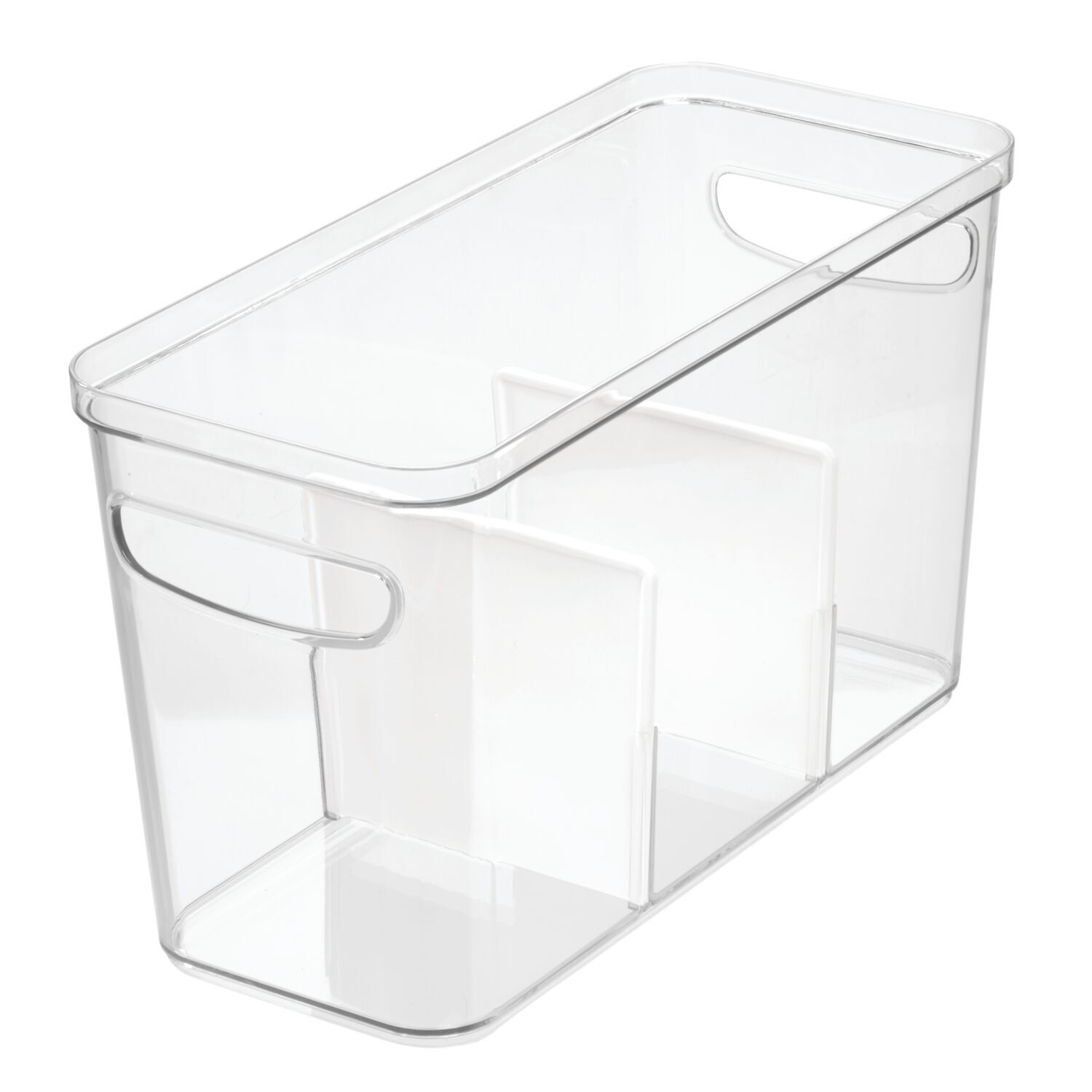 71850-idesign-crisp-35-5x20-3cm-storage-divided-bin-w-handles-clear