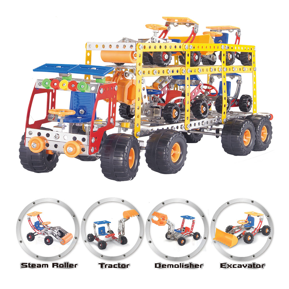 579pc Construct IT DIY 5-in-1 Transporter Truck Toy w/ Tools Kit Kids 8y+