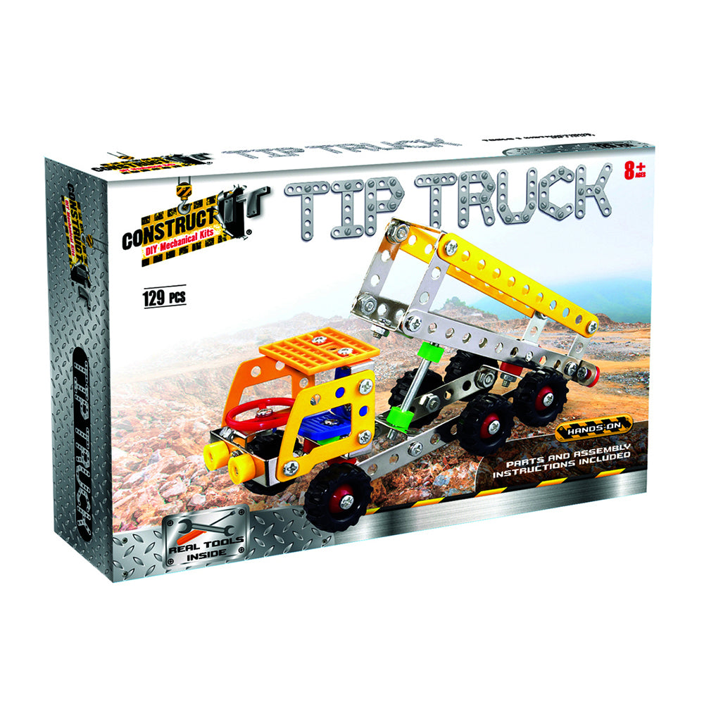 129pc Construct IT DIY Tip Truck Toy w/ Tools Kit Kids 8y+
