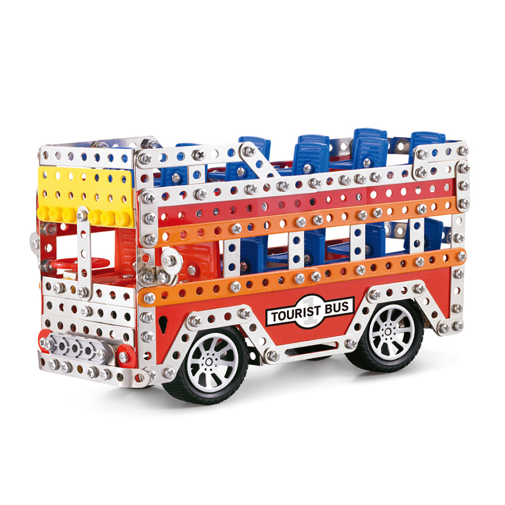 563pc Construct IT Mega Set DIY Tourist Bus Toy w/ Tools Kit Kids 8y+