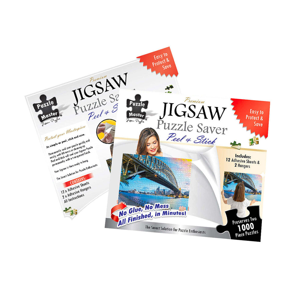 14pc Puzzle Master Adhesive Sheets/Hangers Jigsaw Puzzle Saver Set