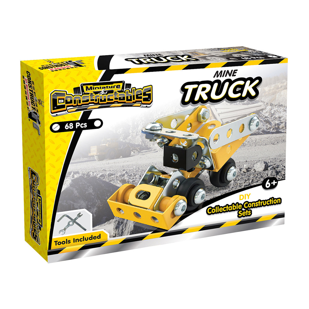 68pc Construct IT Constructables DIY Mine Truck Toy w/ Tools Kids 6+ Yellow