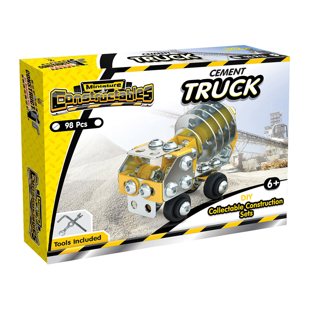 98pc Construct IT Constructables DIY Cement Truck Toy w/ Tools Kids 6+ YLW