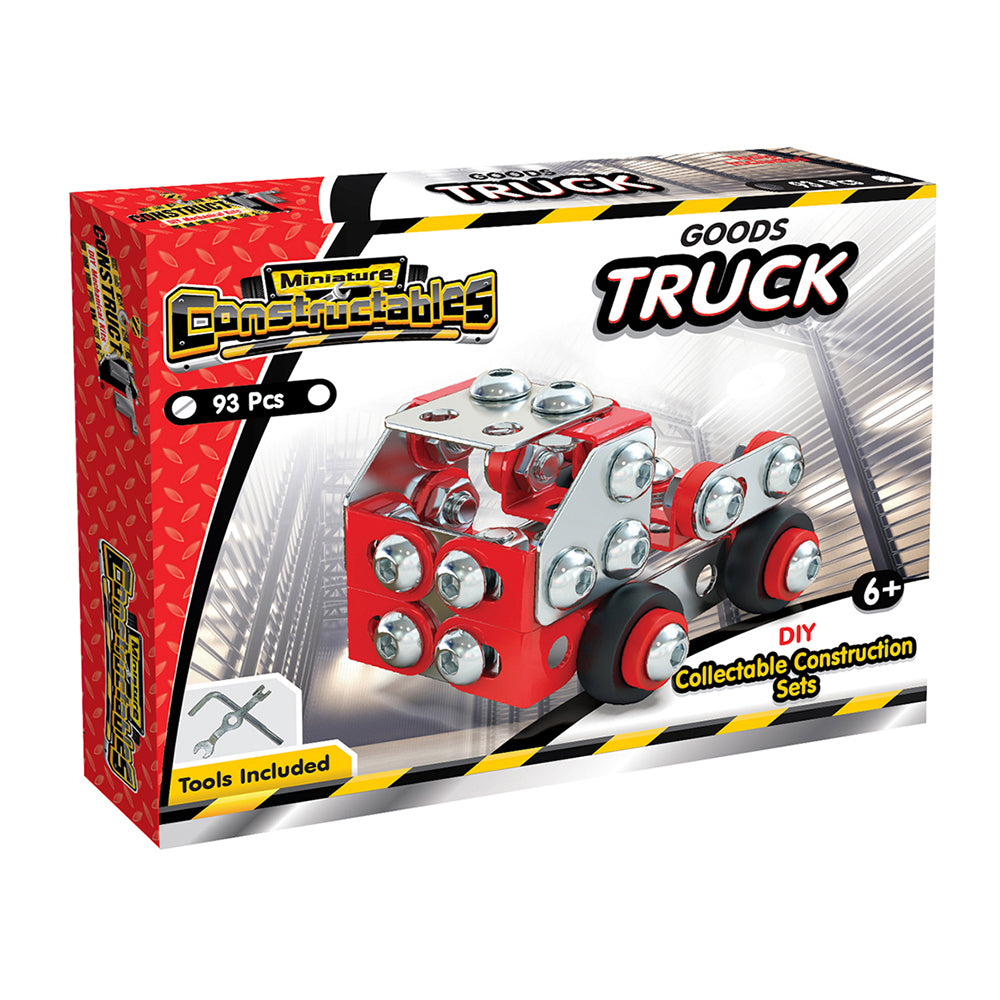 93pc Construct IT Constructables DIY Goods Truck Toy Set w/Tool Kids 6+ Red