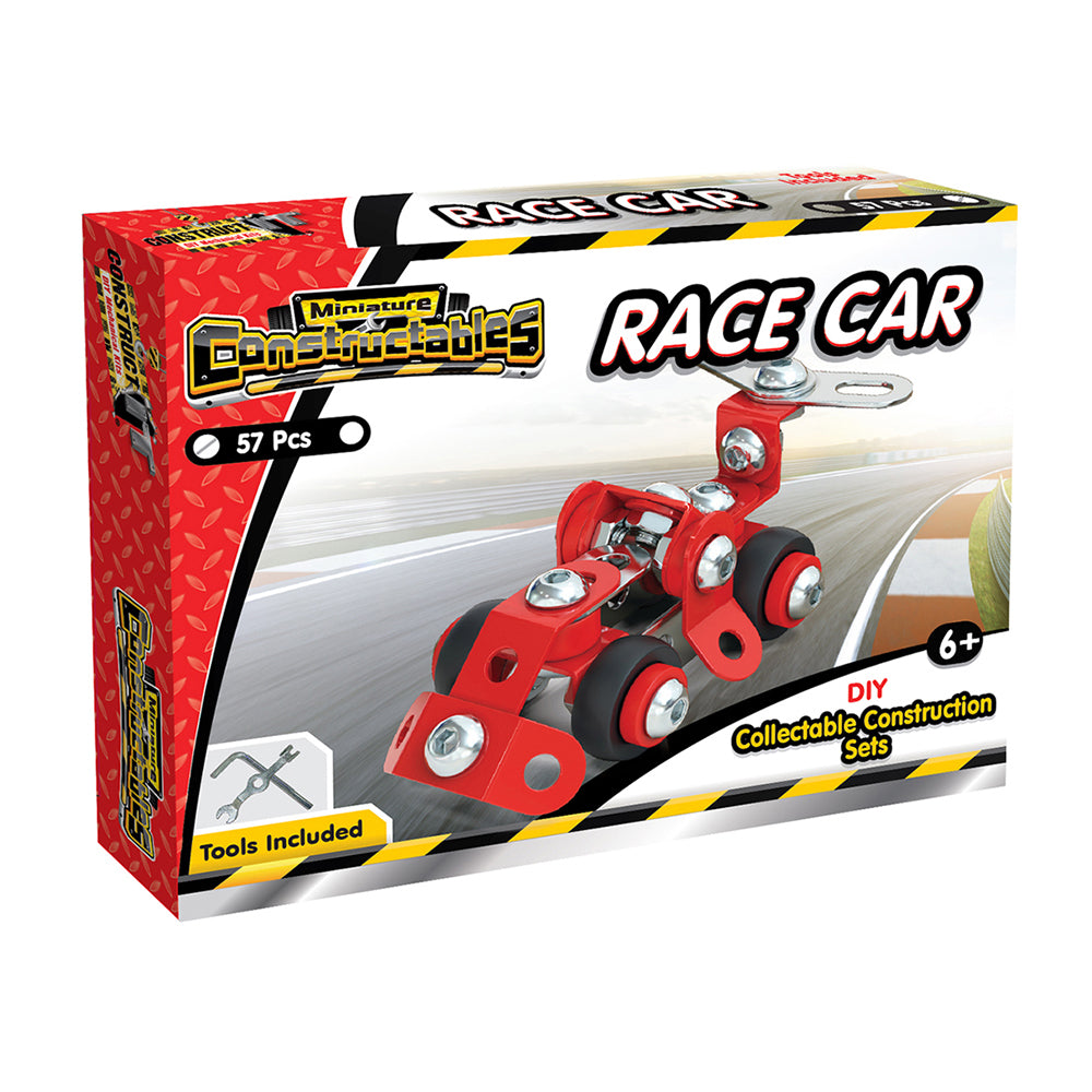 57pc Construct IT Constructables DIY Race Car Toy Set w/ Tools Kids 6y+ Red
