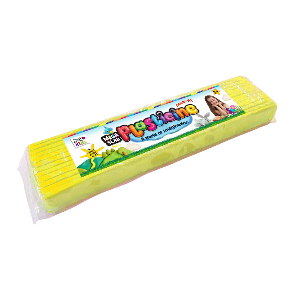 Craft For Kids Mega Slab Plasticine 500g Clay Block Yellow 3y+