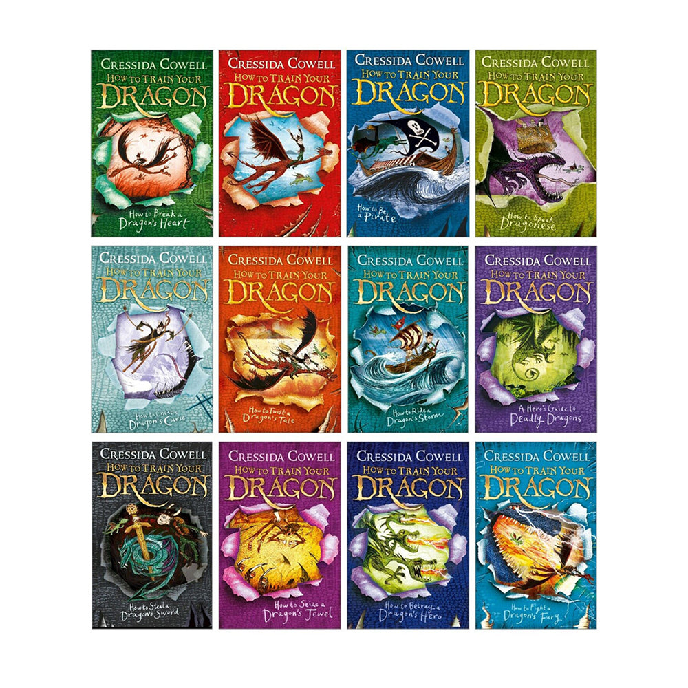 12pc Hachette How to Train Your Dragon Kids Book Collection Set 8y+