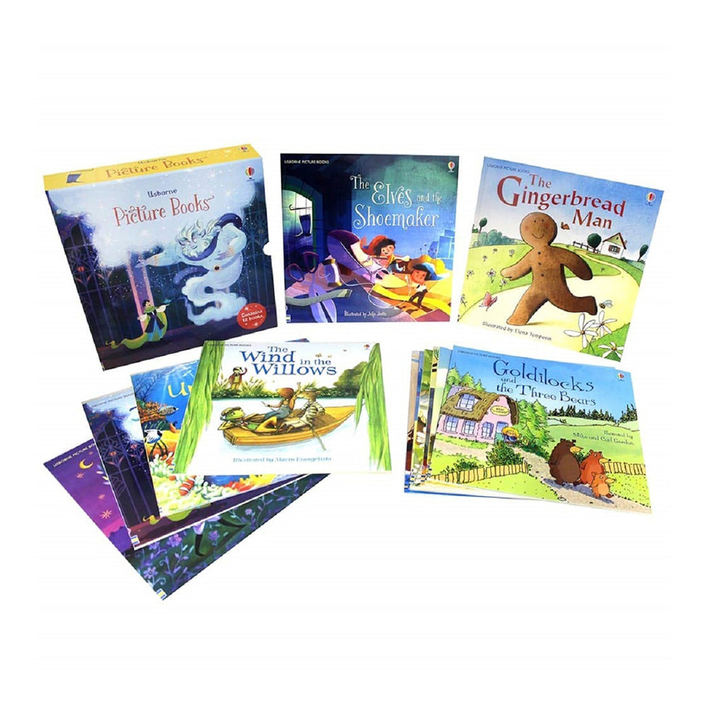 12pc Usborne Picture Books Box Kids Reading Collection Set 5y+