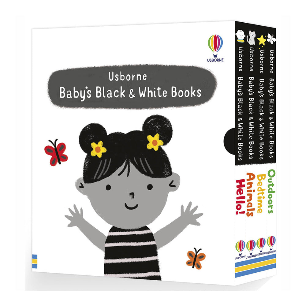 4pc Usborne Baby's Black & White Kids Book Collection Set 18m+