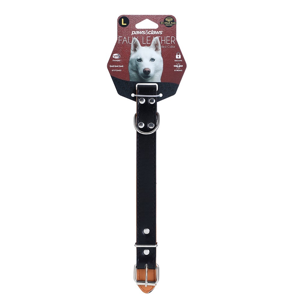 Paws & Claws Premium Original Dog/Pet 44-55x2.5cm Collar Padded L - Assort