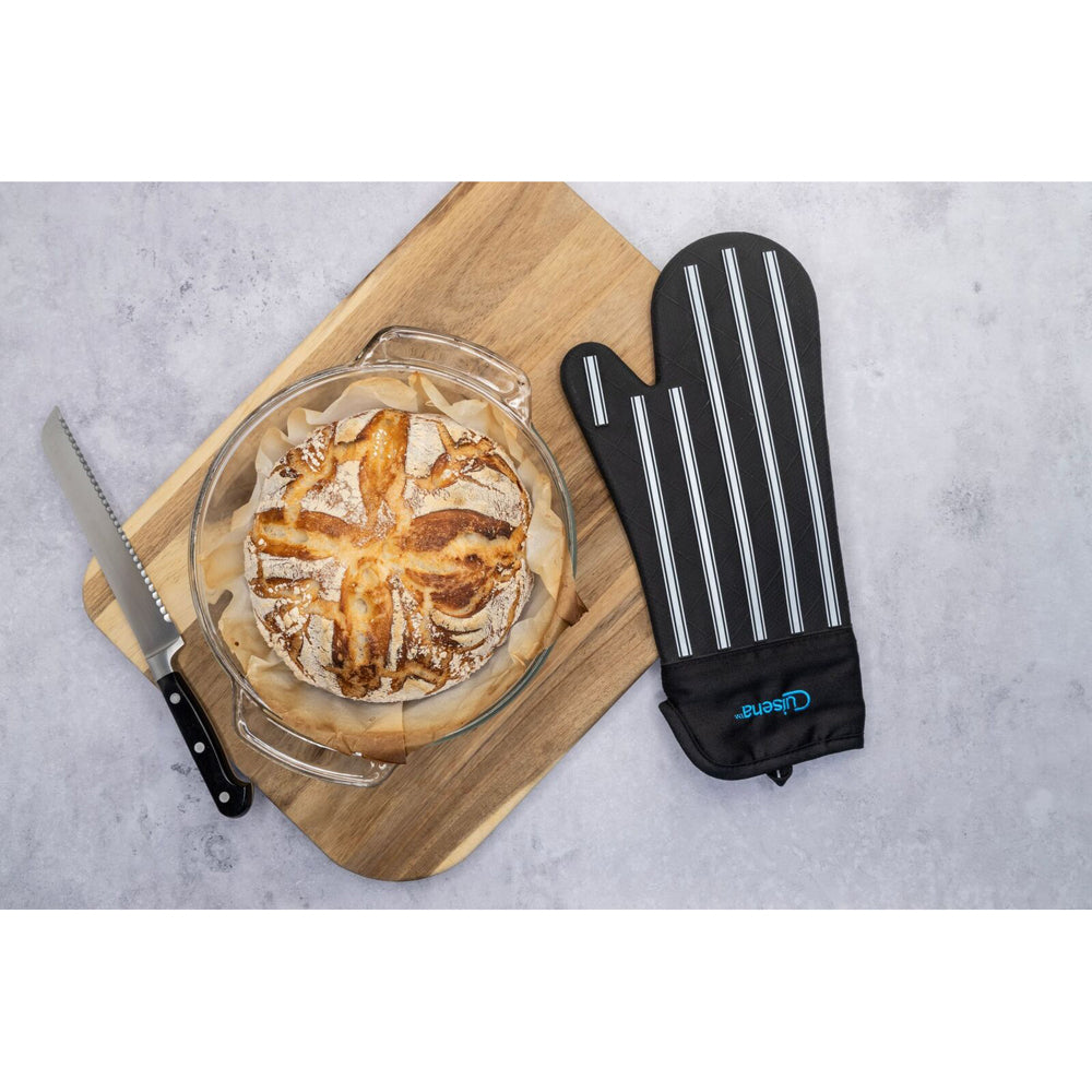Cuisena Silicone & Fabric Oven Glove - Black Stripe