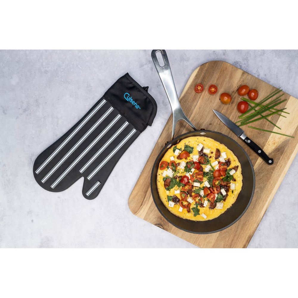 Cuisena Silicone & Fabric Oven Glove - Black Stripe