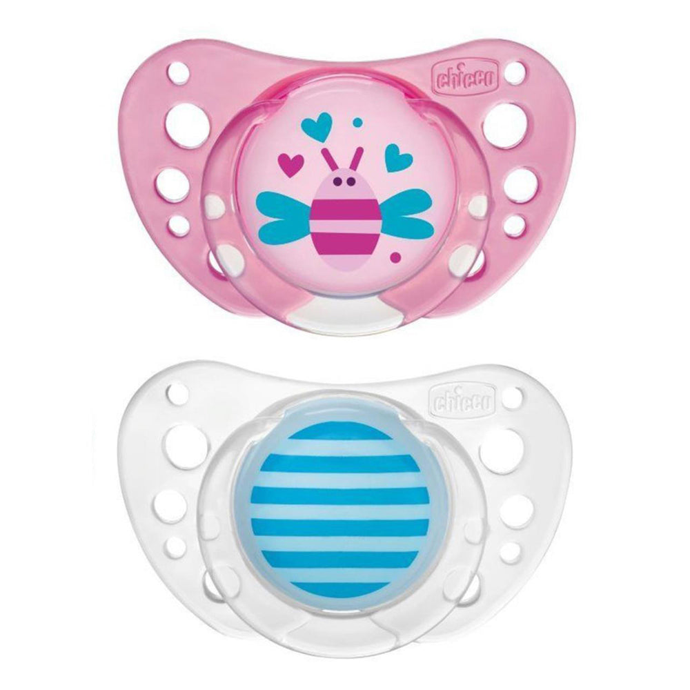 119950-2pc-chicco-nursing-bee-stripes-physio-air-latex-soother-16-36m-girl