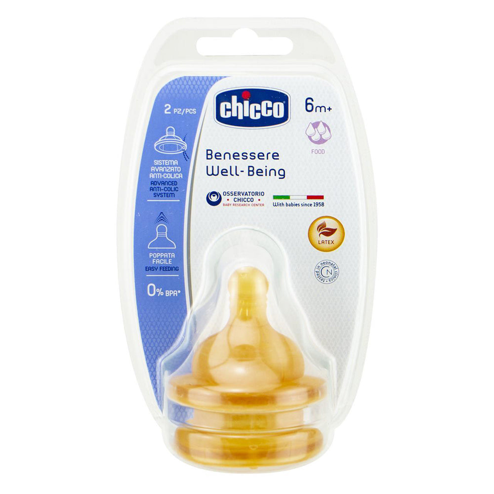 119291-2pc-chicco-nursing-baby-well-being-teat-food-flow-latex-teat-6m
