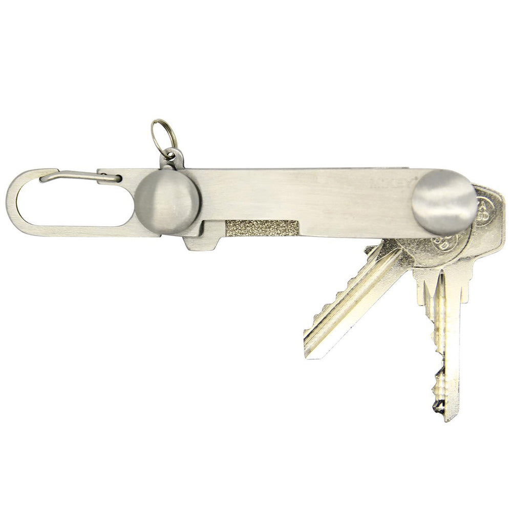 112217-connect-stainless-steel-carabiner-mikey-key-ring-silver-14cm