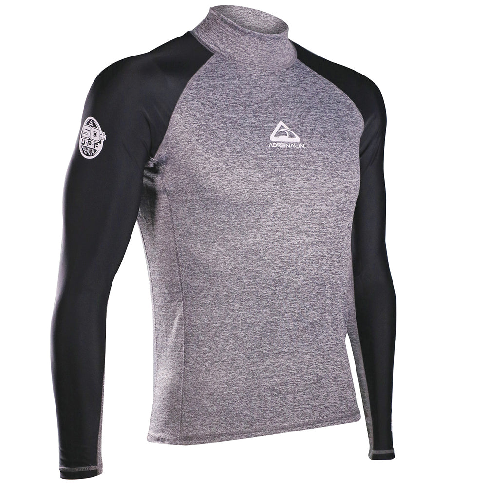 Adrenalin Beach Mens Rashie Long Sleeve Rash Guard Span-Flex Lycra Medium Grey — image 2