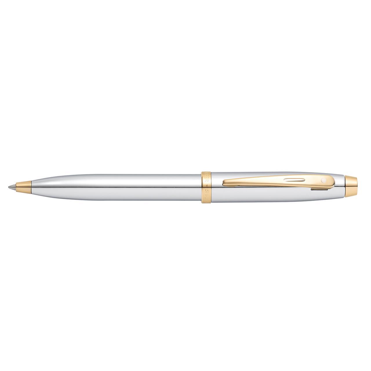 117869-sheaffer-100-ball-point-pen-chrome-gold-trim-plate