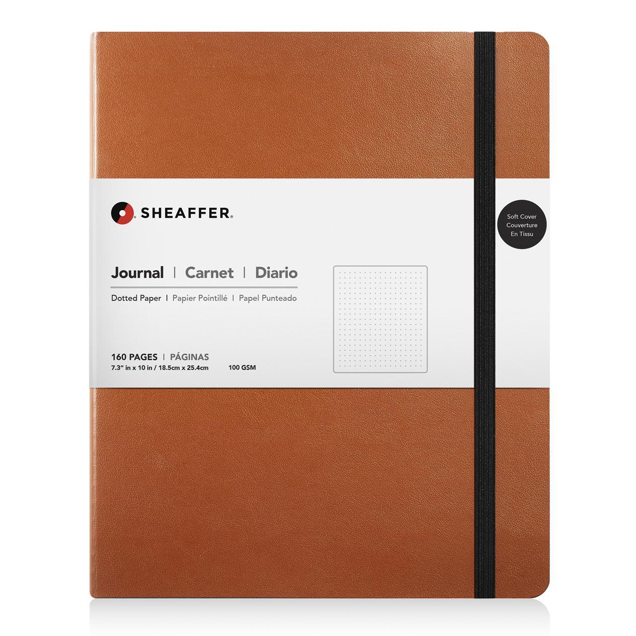 119830-sheaffer-dotted-160-page-journal-notebook-caramel-brown