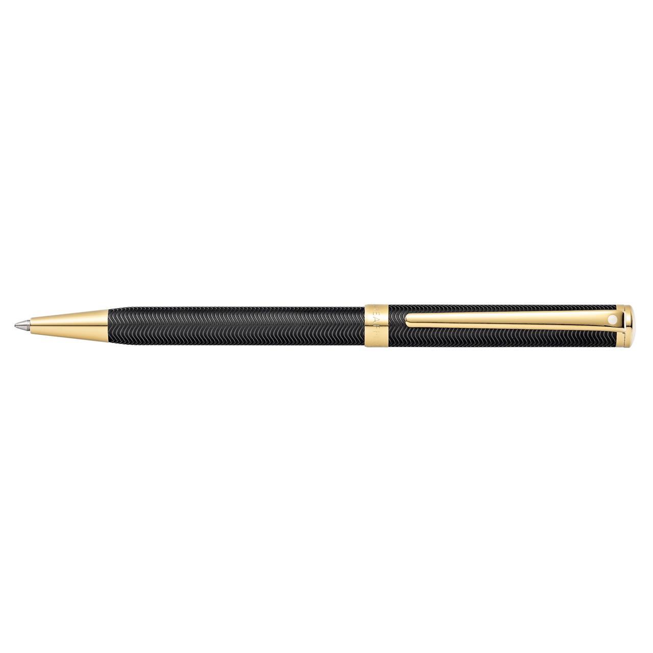 117878-sheaffer-intensity-engraved-ball-point-pen-matt-black-gold-trim