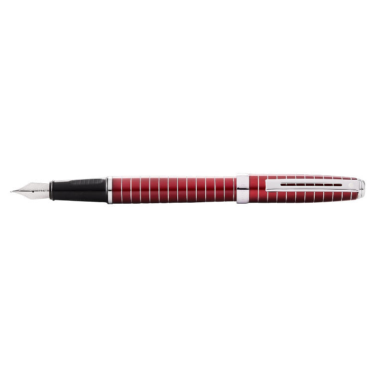 120491-sheaffer-prelude-fountain-pen-w-engraved-lines-lacquer-red