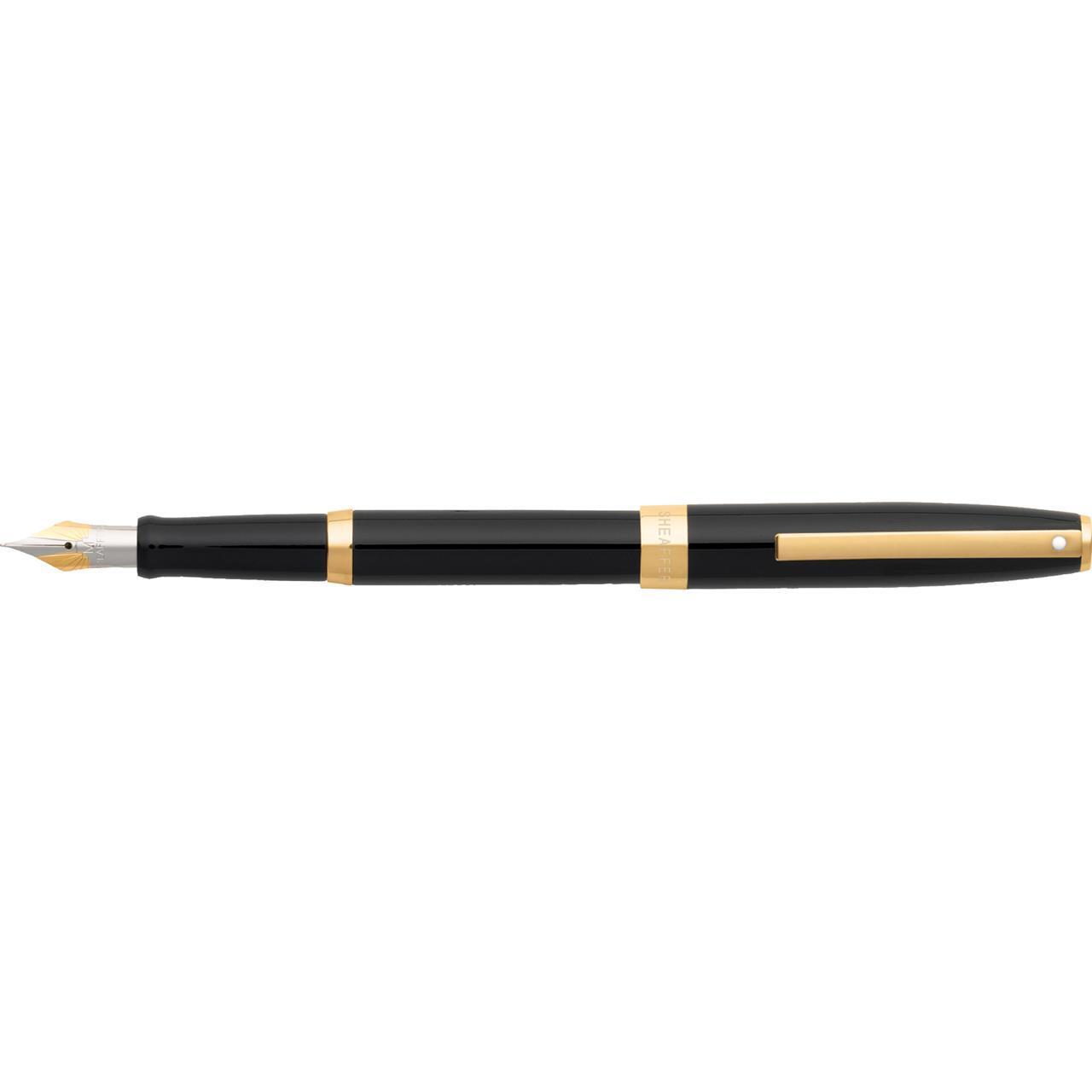 110601-sheaffer-sagaris-fountain-pen-medium-nib-gloss-black-gold-tt
